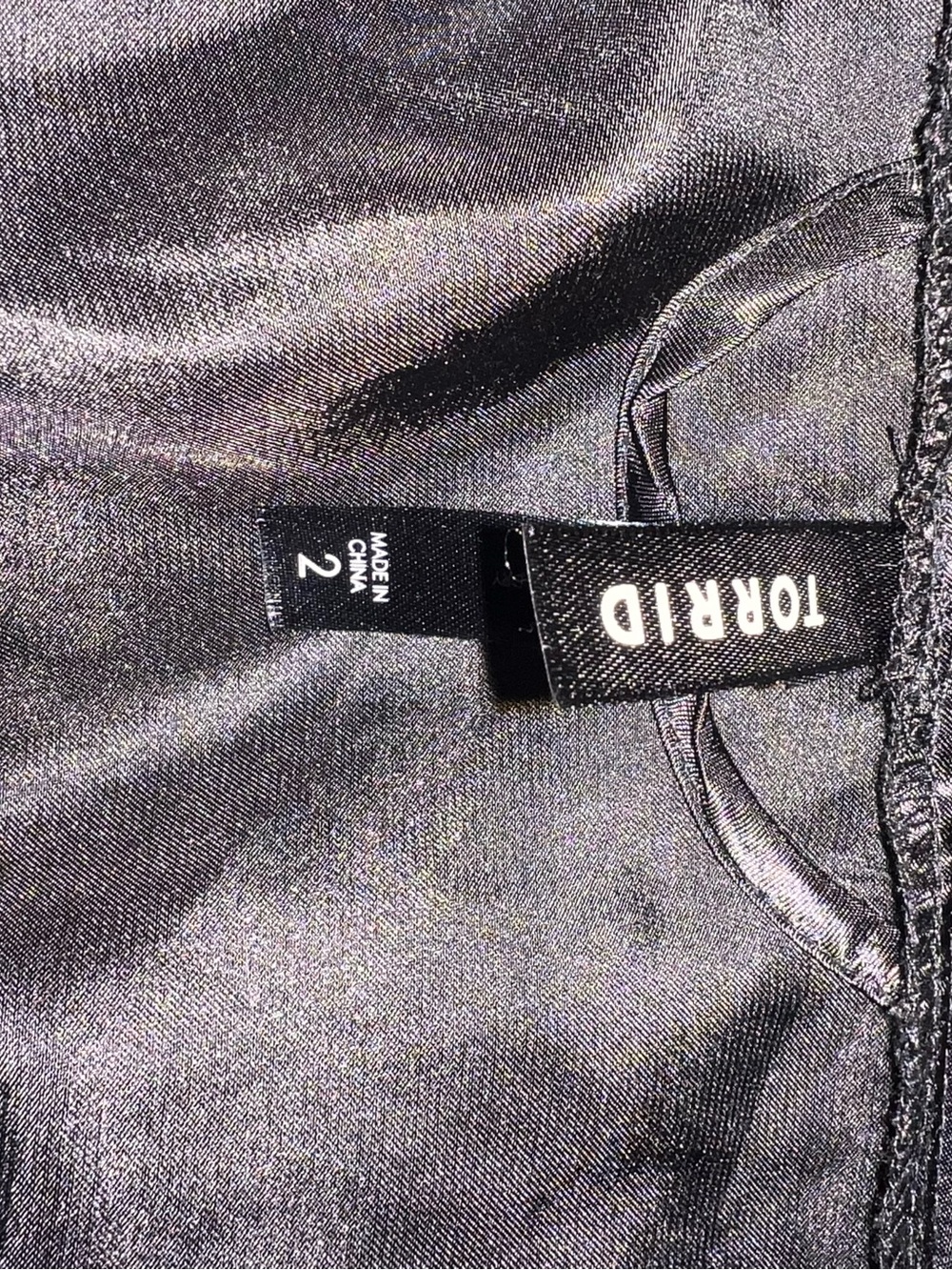 Torrid 2 (2X) Black Satin Lace-Trim Robe - Women's Intimates - Picture 7 of 7
